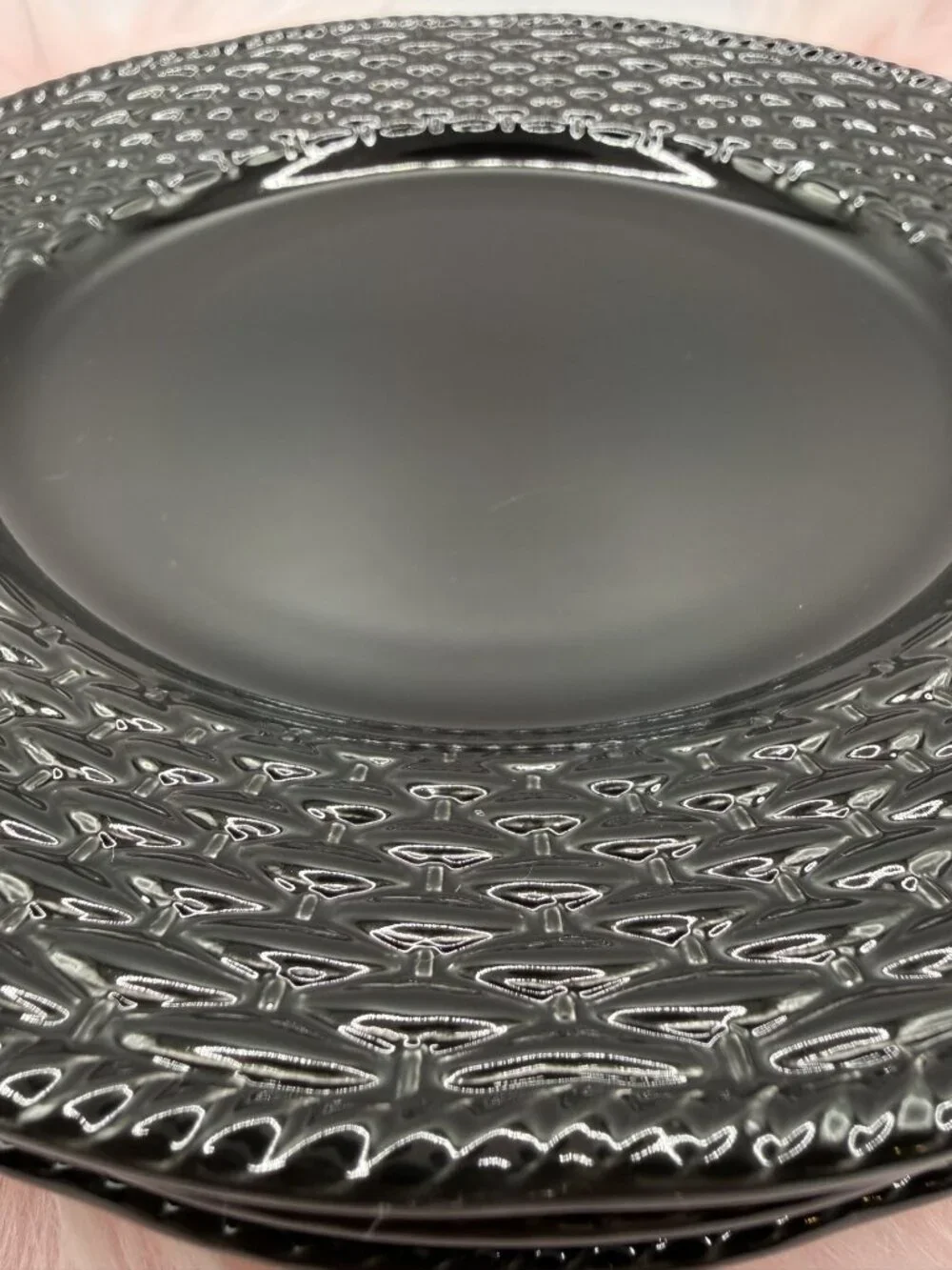 VTG New Mikasa 'Country Manor' Black Salad Plate Set/4